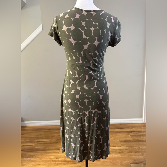 Boden green pink circle midi dress size 8L - Picture 2 of 8